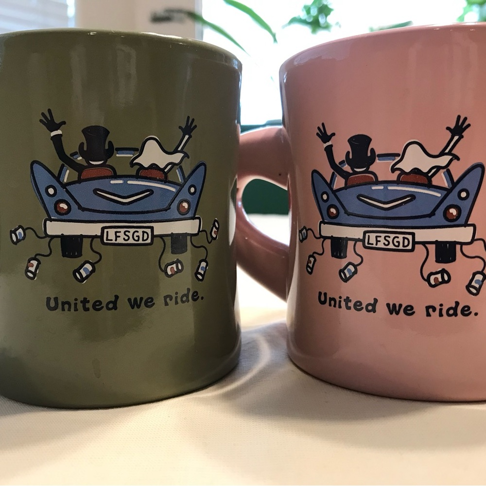 Bundle of 2: United We Ride Mugs, Pink and Green NWOT